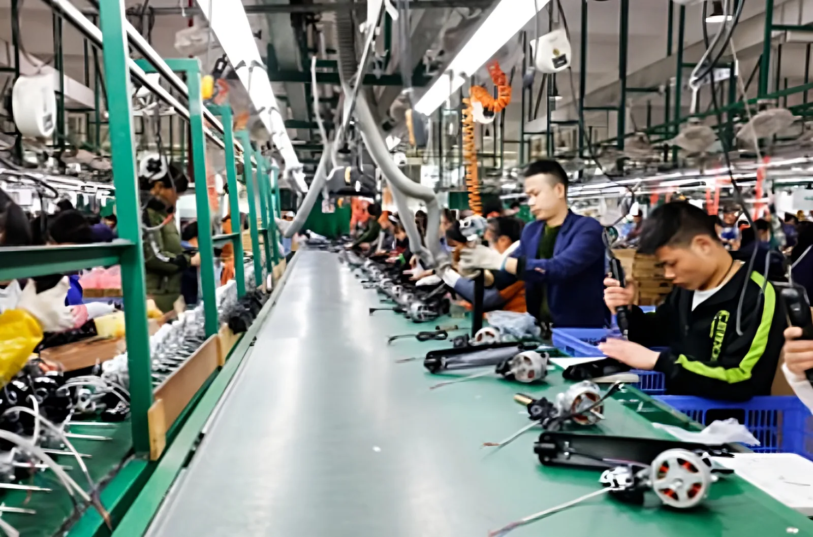 Electric fan assembly line